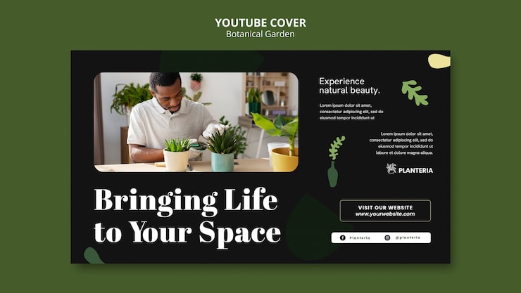 PSD gratuit modèle de jardin botanique design plat