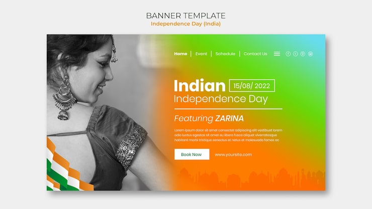 PSD gratuit modèle de jour de l'indépendance indienne dégradé