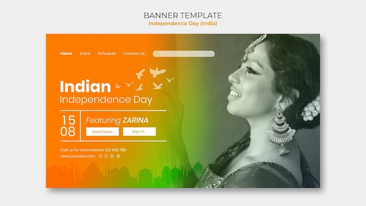 PSD gratuit modèle de jour de l'indépendance indienne dégradé