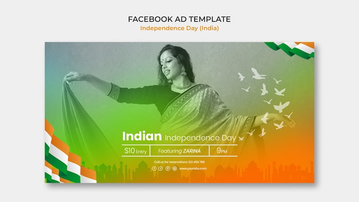 PSD gratuit modèle de jour de l'indépendance indienne dégradé