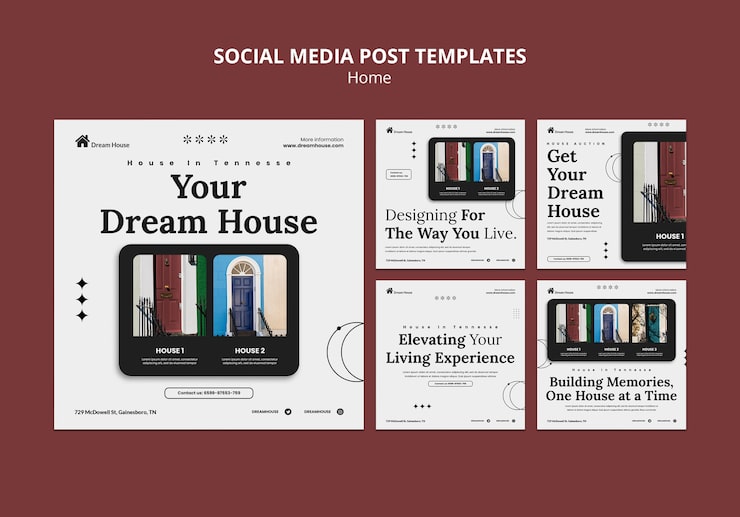 PSD gratuit modèle de maison design plat