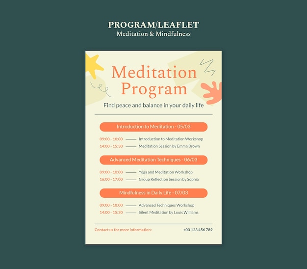PSD gratuit modèle de méditation et de pleine conscience