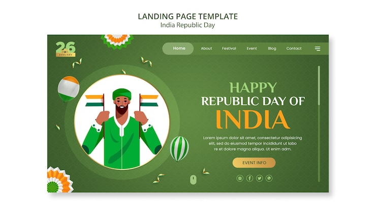 PSD gratuit modèle de page de destination de la fête de la république