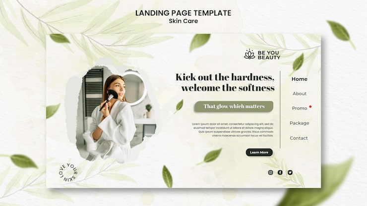 PSD gratuit modèle de page de destination pour les soins de la peau