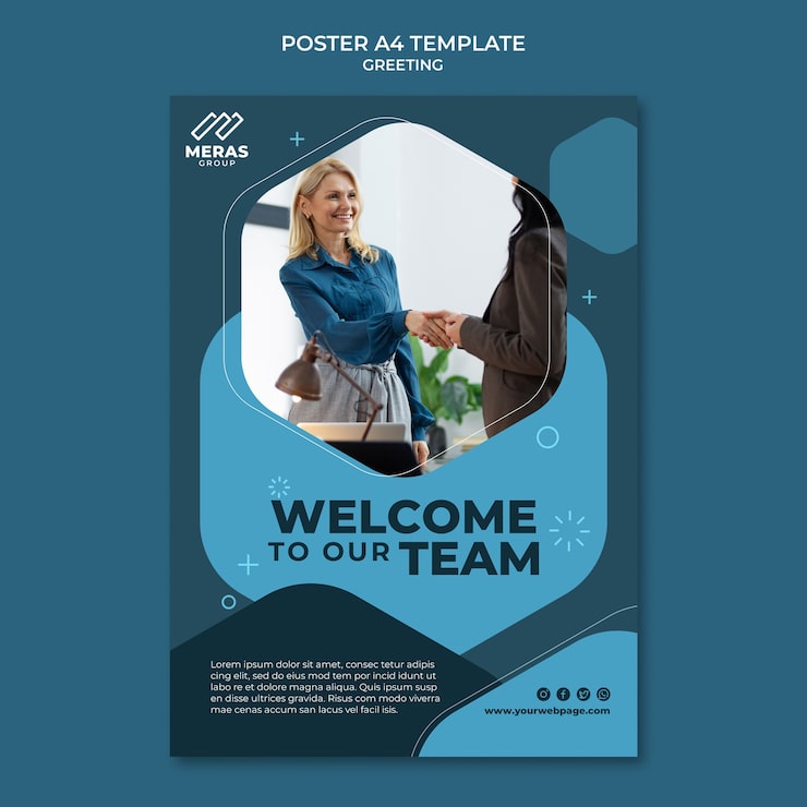 PSD gratuit modèle de salutations design plat