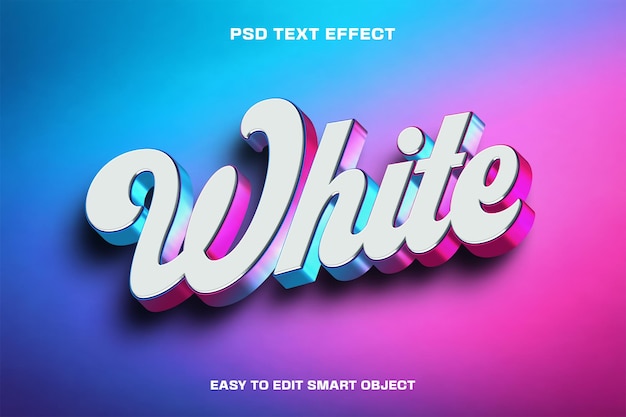 PSD gratuit modèle de style de calque d'effet de texte modifiable blanc