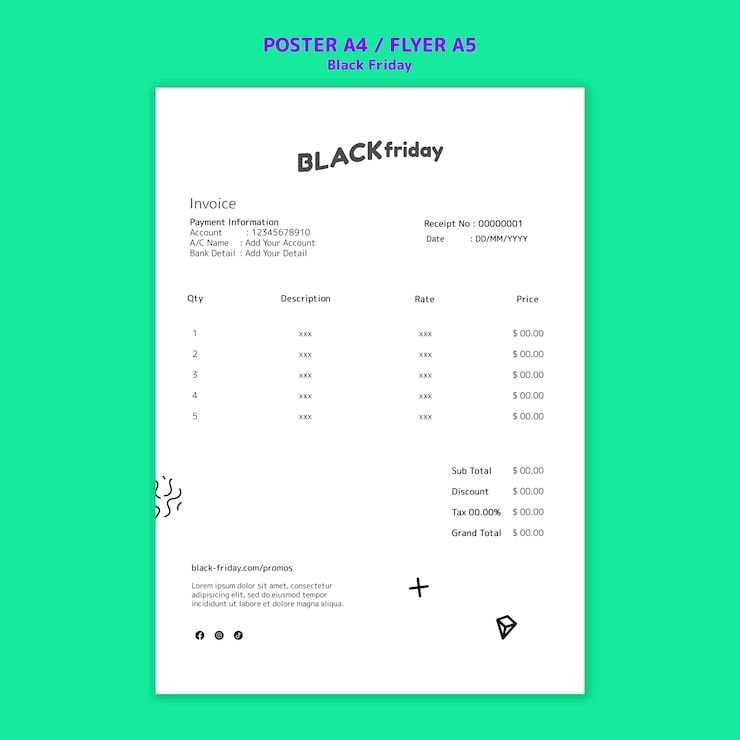 PSD gratuit modèle de vendredi noir design plat