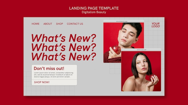 PSD gratuit modèle web de beauté numérique avec photo