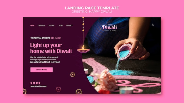 PSD gratuit modèle web happy diwali