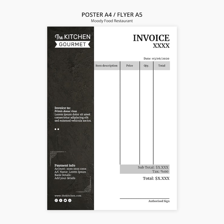 PSD gratuit moody food restaurant poster concept mock-up