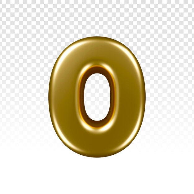 PSD gratuit numéro zéro en 3d doré