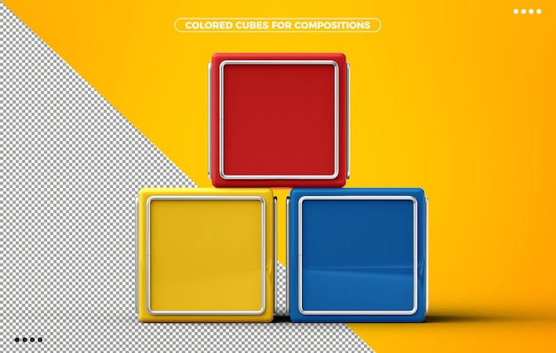 PSD gratuit pack de cubes 3d colorés