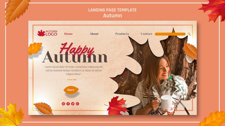 PSD gratuit page d'atterrissage pour accueillir la saison d'automne