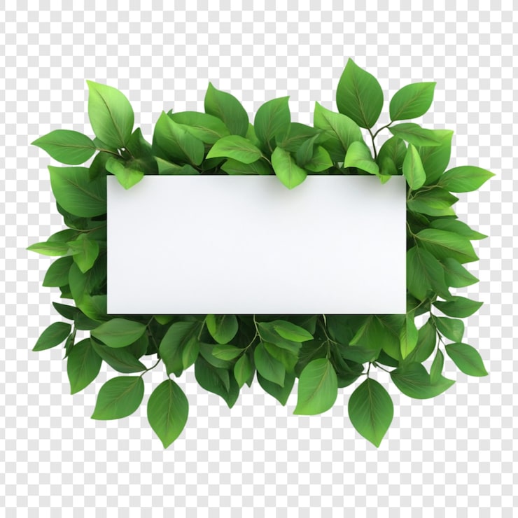 PSD gratuit un panneau blanc entouré d'une verdure luxuriante un modèle parfait pour les dessins sur le thème de la nature