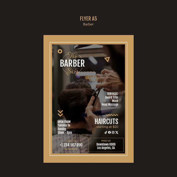 PSD gratuit projet de modèle de barbier