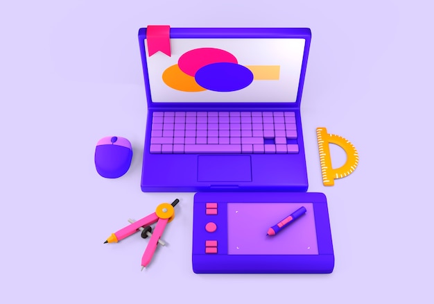 PSD gratuit rendu 3d de la conception graphique
