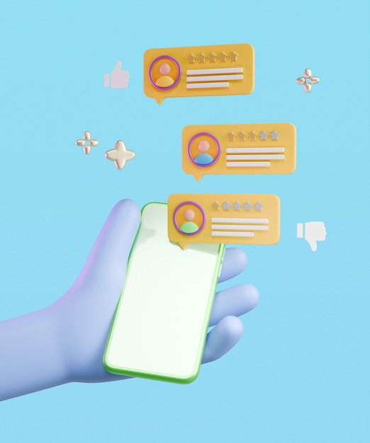 PSD gratuit rendu 3d d'éléments de médias sociaux