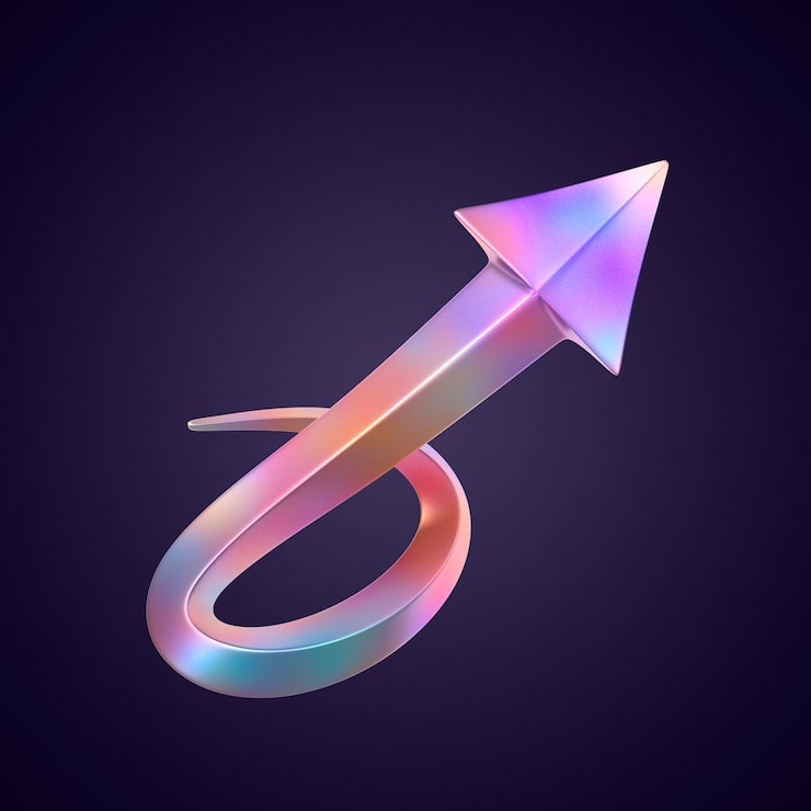 PSD gratuit rendu 3d de l'icône de la flèche