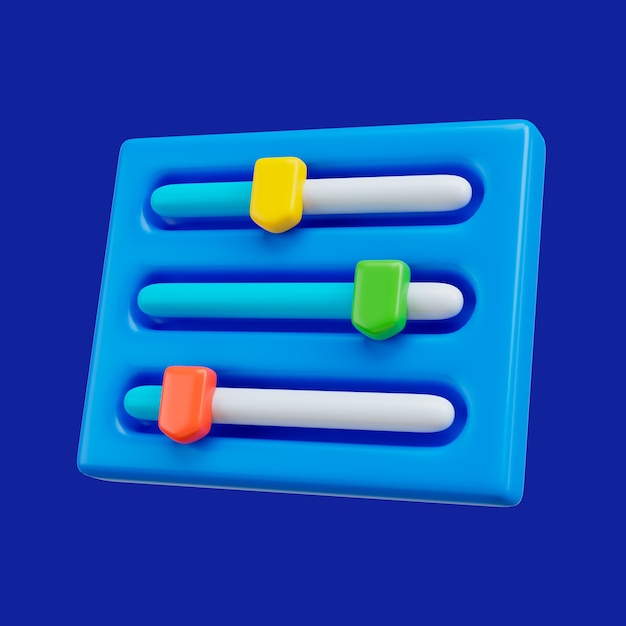 PSD gratuit rendu 3d de l'icône de l'interface utilisateur sonore