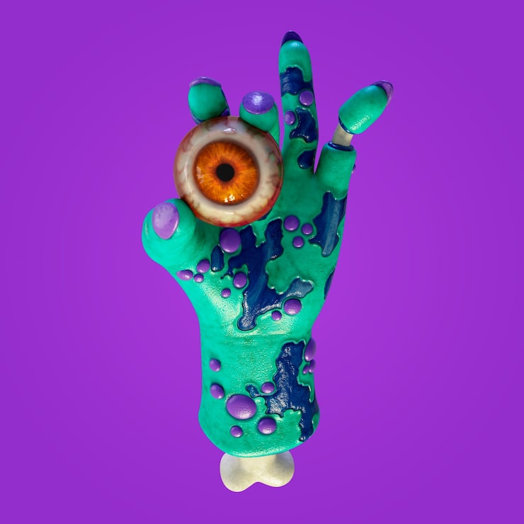 PSD gratuit le rendu 3d de la main de zombie