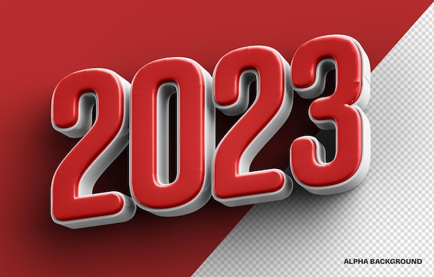 PSD gratuit rendu 3d rouge 2023 pour la composition
