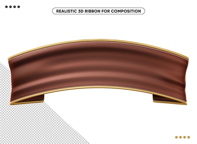 PSD gratuit ruban 3d réaliste marron pour la composition