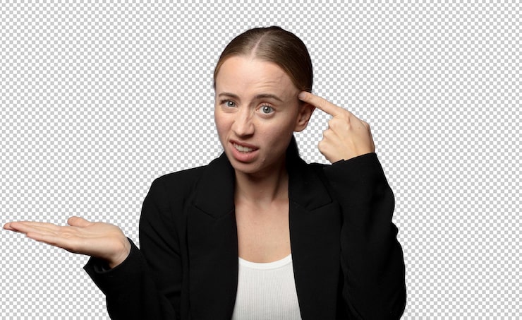 PSD gratuit se sentir confus et perplexe en montrant que vous êtes fou ou fou