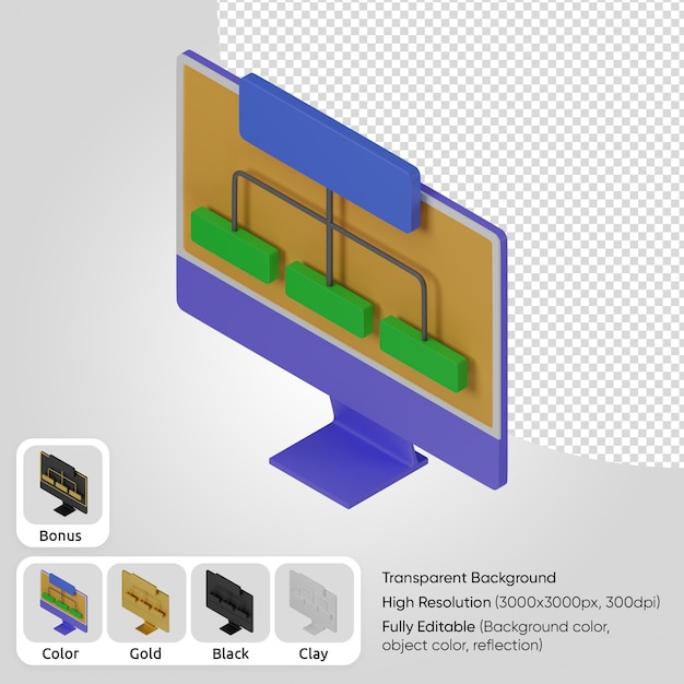 PSD gratuit structure informatique 3d