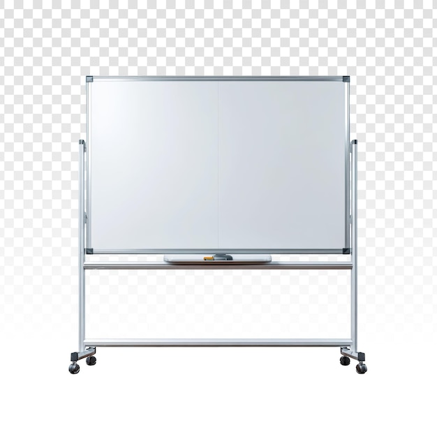 PSD gratuit tableau blanc mobile sur pied à roulettes avec effaceur et porte-marqueurs