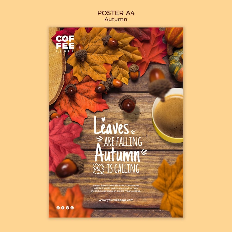 PSD gratuit thème du modèle d'affiche d'automne