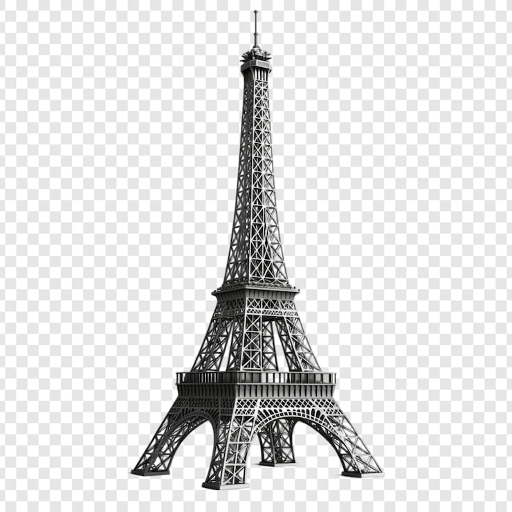 PSD gratuit la tour eiffel, un chef-d'œuvre monochrome
