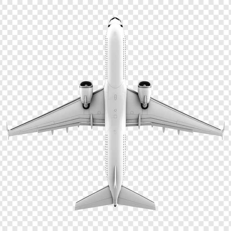 PSD gratuit vue aérienne d'un avion blanc