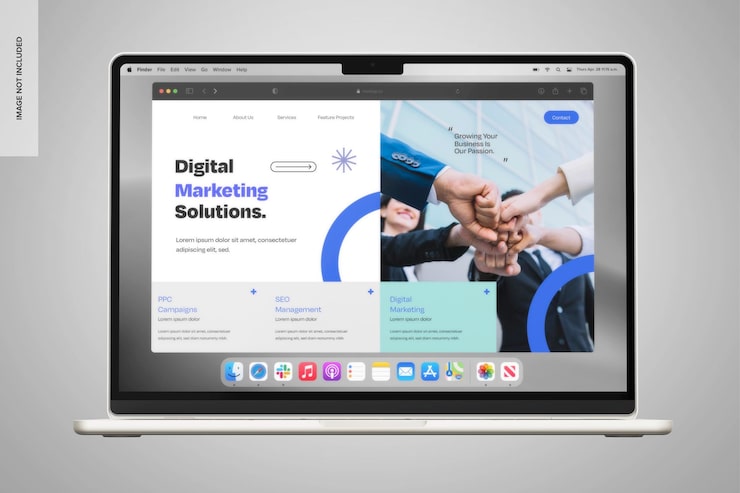 PSD gratuit vue avant de la maquette du macbook