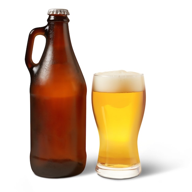 PSD gratuit vue rapprochée de la bière isolée