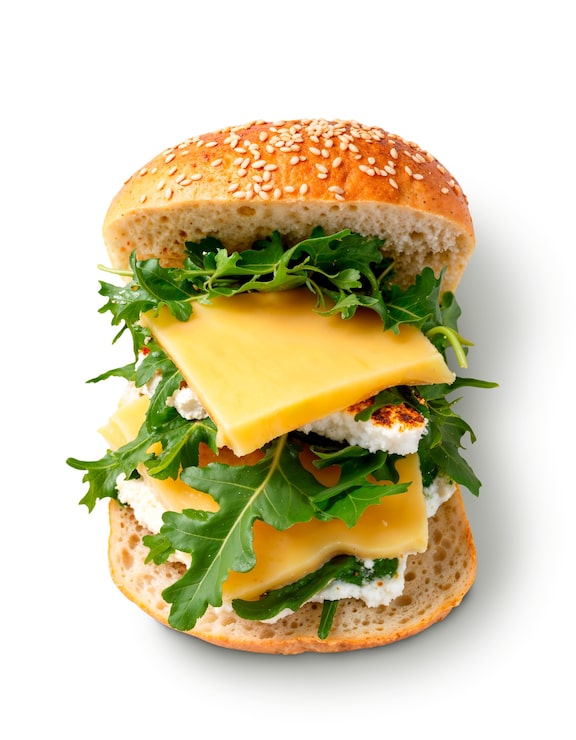PSD gratuit vue rapprochée du sandwich au fromage appétissant