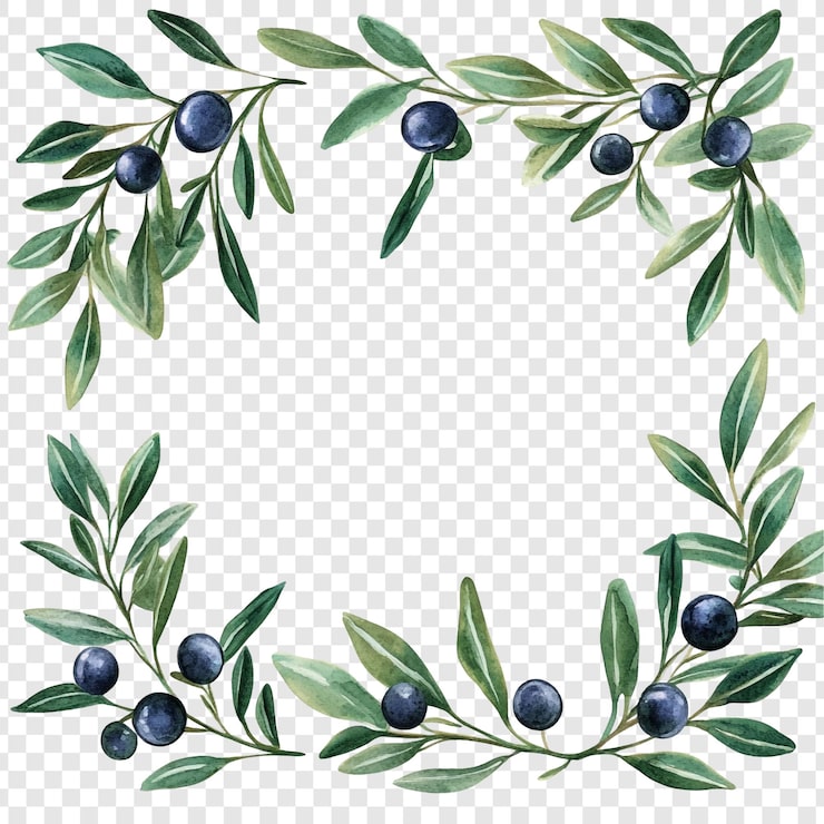 PSD grátis aquarela ramo de oliveira ilustração botânica elegante