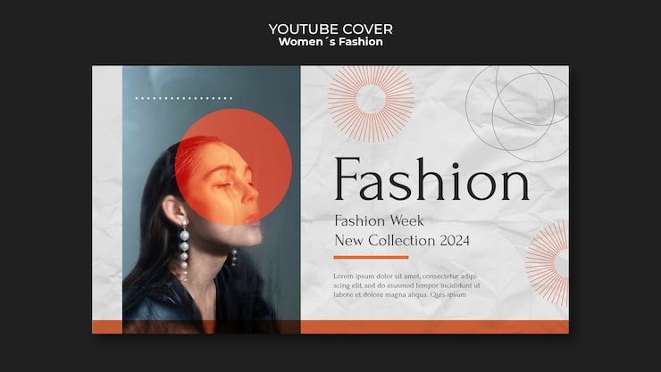 PSD grátis capa do youtube de moda feminina