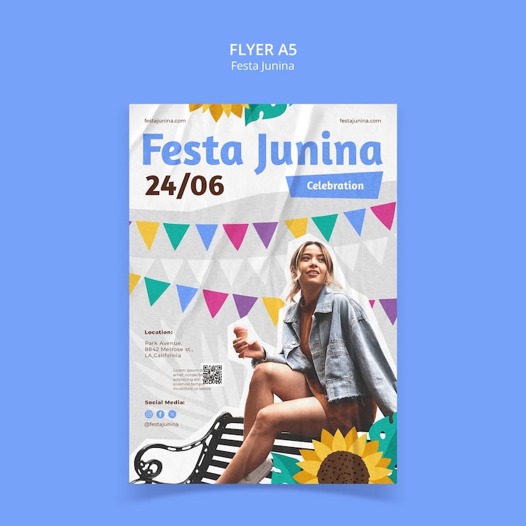 PSD grátis desenho de modelo de festa junina