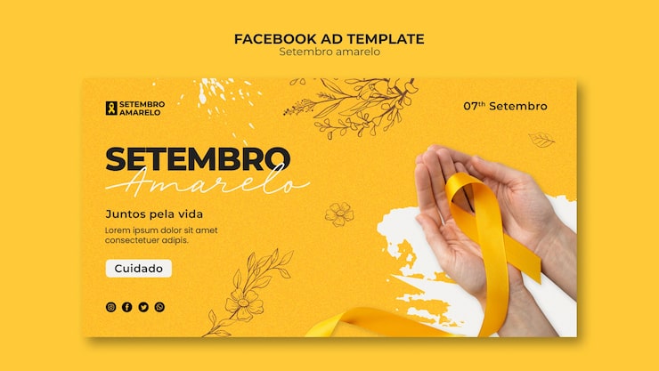 PSD grátis desenho de modelo setembro amarelo