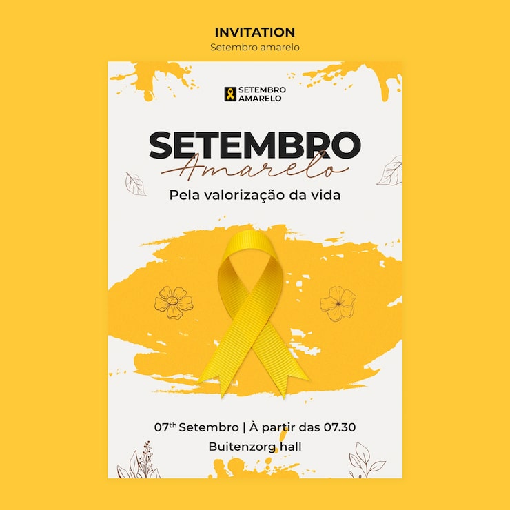 PSD grátis desenho de modelo setembro amarelo