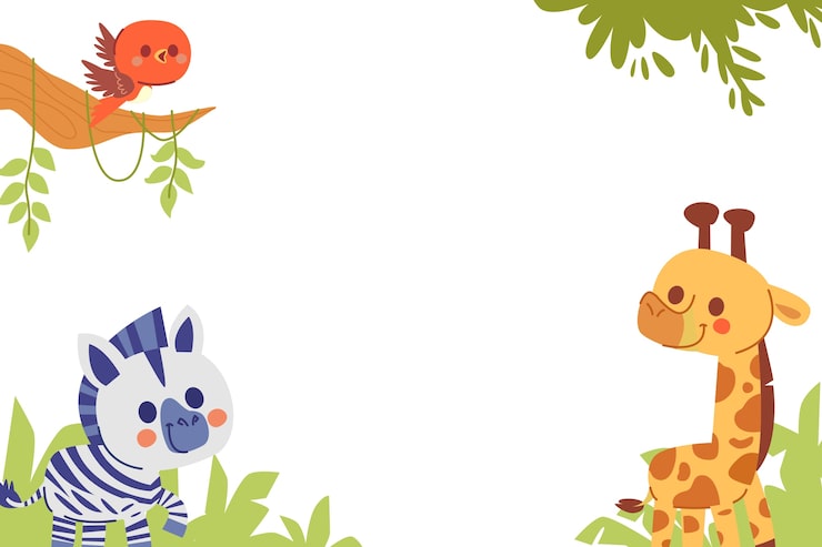 PSD grátis design de elementos de moldura de animais fofos