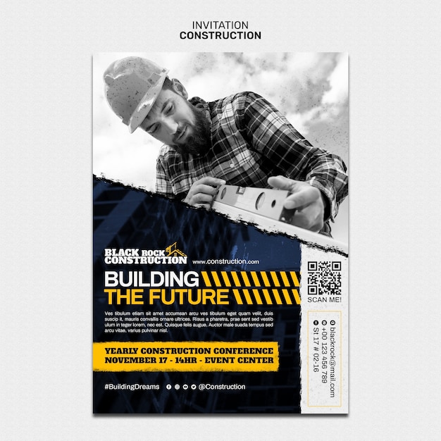 PSD grátis design de modelo de construção
