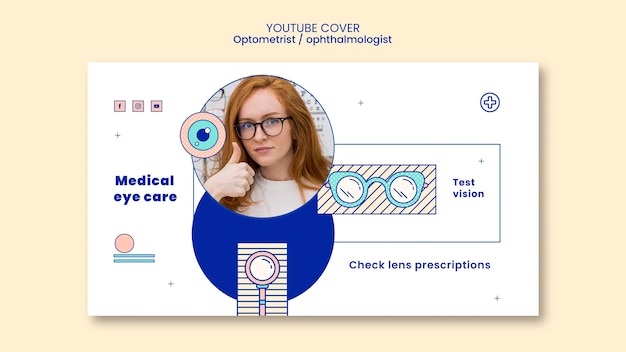 PSD grátis design de modelo de optometrista