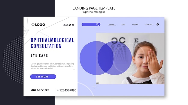 PSD grátis design de modelo de optometrista