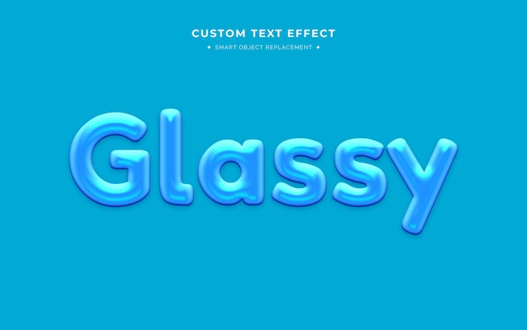 PSD grátis efeito de texto 3d de vidro