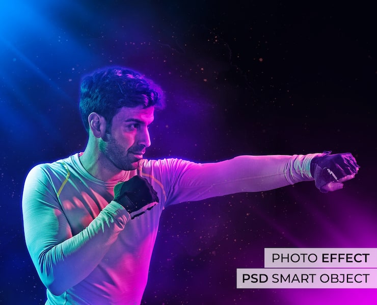 PSD grátis efeito fotográfico de luz dupla