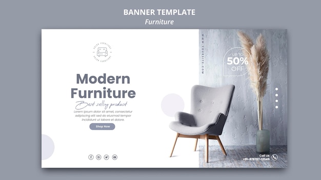 PSD grátis estilo de modelo de banner de móveis