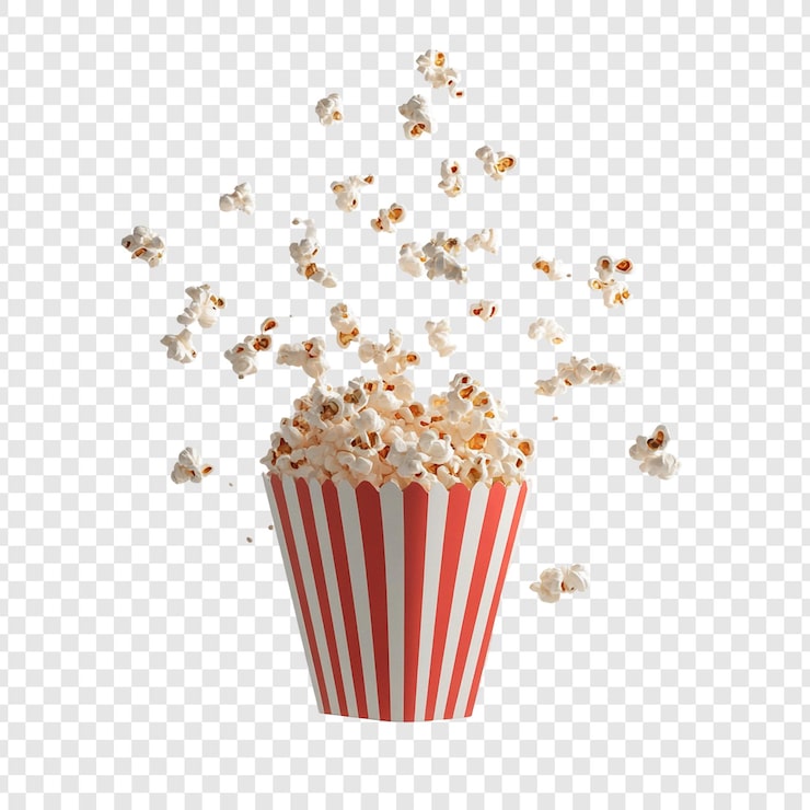 PSD grátis explosão de pipocas deliciosas uma renderização 3d de bondade de manteiga