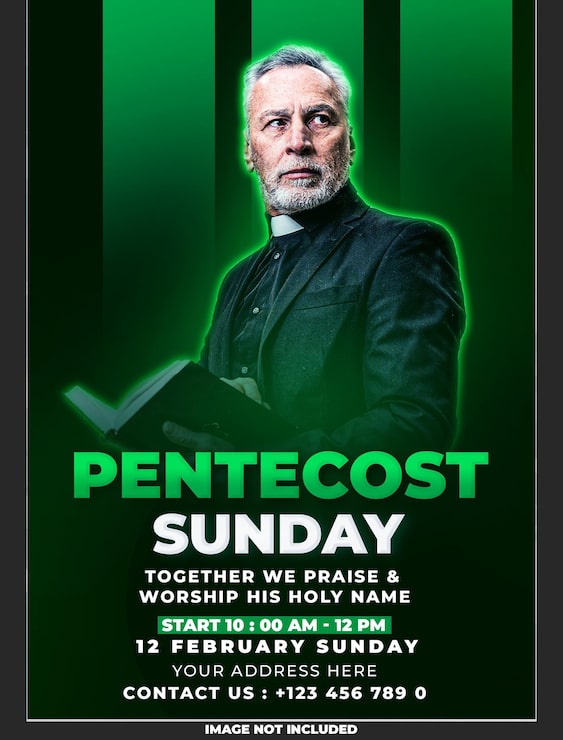 PSD grátis folheto de domingo de pentecostes