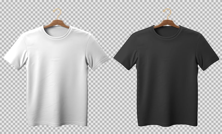 PSD grátis fonte aberta isolada vista camiseta branca e preta